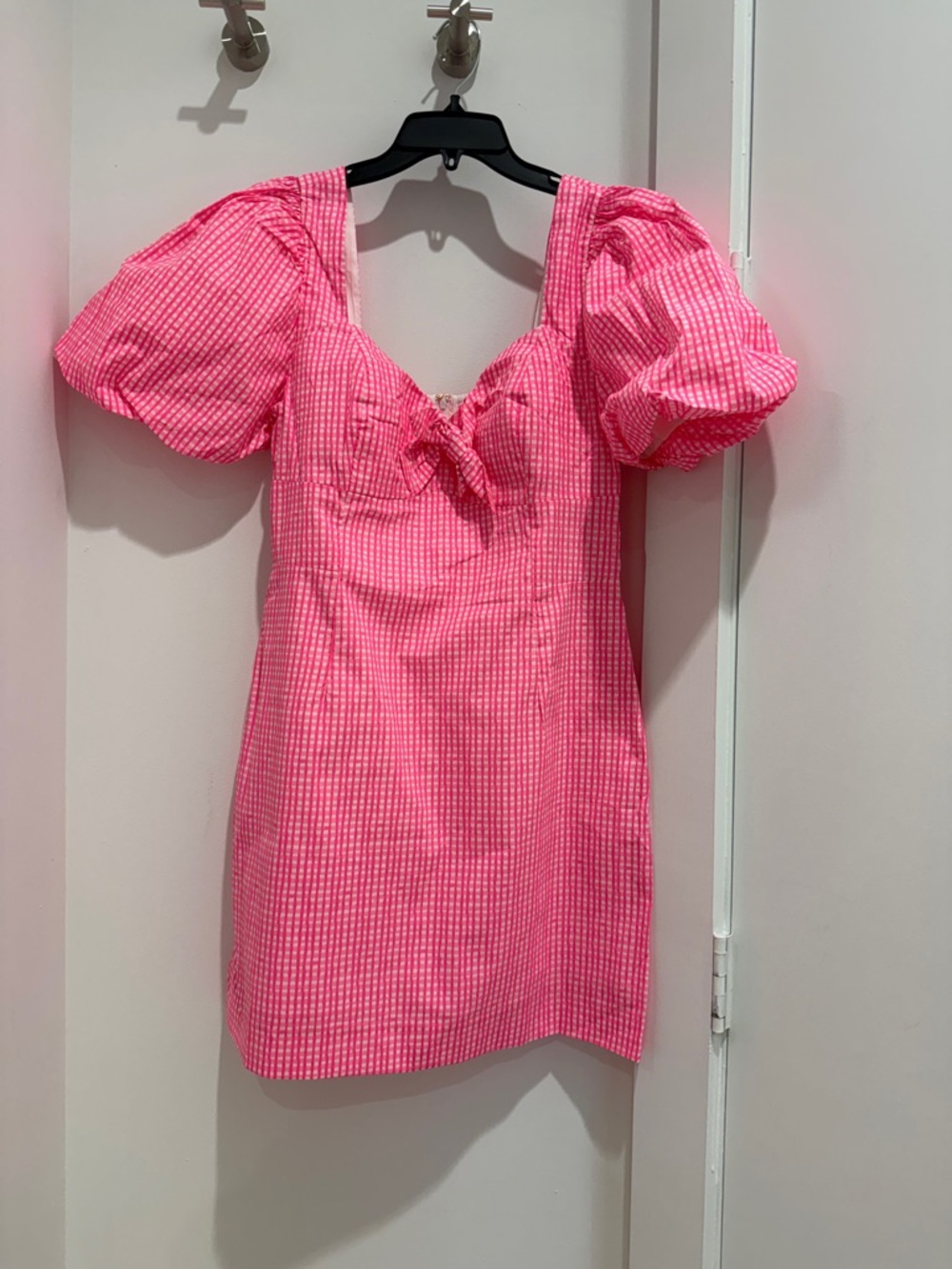 Lilly Pulitzer Hot Pink and White Gingham Mini Romper